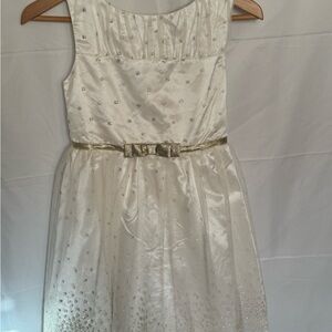 Jona Michelle White and Gold Formal Kids Dress size 10